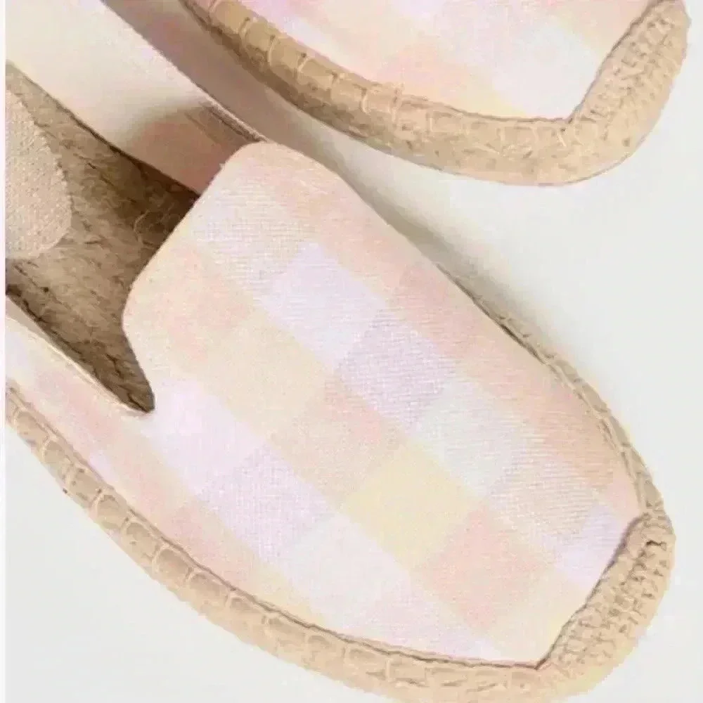 Soludos Women's Platform Smoking Slipper 5‎ Coral Madras Espadrille Beach Travel